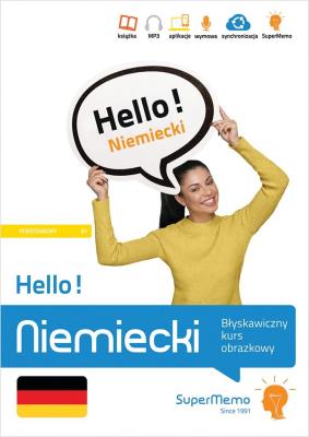 Hello! Niemiecki. Błyskawiczny kurs obrazkowy A1. Autor: Wajda Natalia. SmakLiter.pl Okładka książki Hello! Niemiecki. Błyskawiczny kurs obrazkowy A1