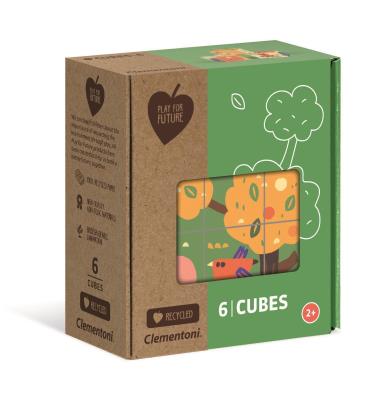 Kostki 6 sztuk play for future zwierzęta 44006. Wydawca: Clementoni. SmakLiter.pl Opakowanie Kostki 6 sztuk play for future zwierzęta 44006