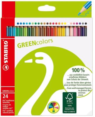 Opakowanie Kredki Greencolors etui 24 kolory STABILO