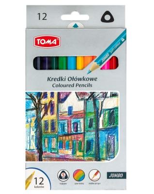 Opakowanie Kredki ołówkowe trójkątne Jumbo 12 kolorów TOMA