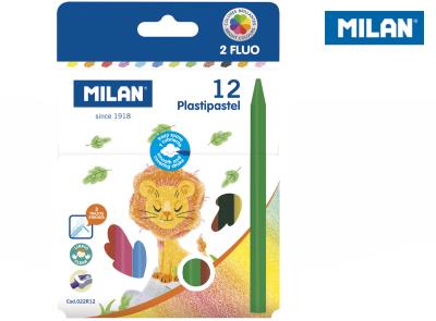 Opakowanie Kredki świecowe Milan Plastipastel 12 kolorów w kartonowym opakowaniu