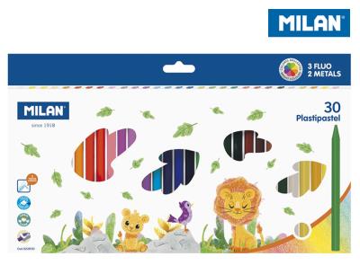 Opakowanie Kredki świecowe Milan Plastipastel 30 kolorów w kartonowym opakowaniu
