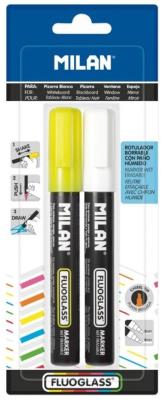 Opakowanie Marker do szyb Fluoglass biały i żółty MILAN