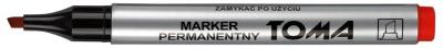 Opakowanie Marker permanentny ścięty czerwony (10szt) TOMA