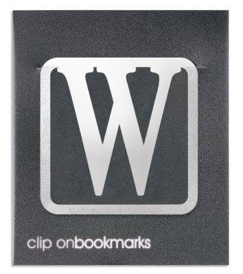 Opakowanie Metalowa zakładka - Litera W Clip-on