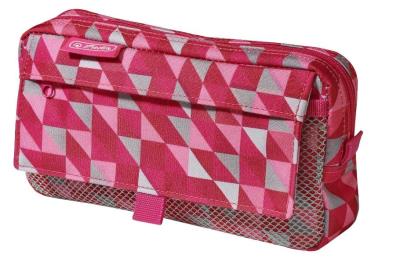 Opakowanie Piórnik kosmetyczka 2 kieszenie Geometric Berry