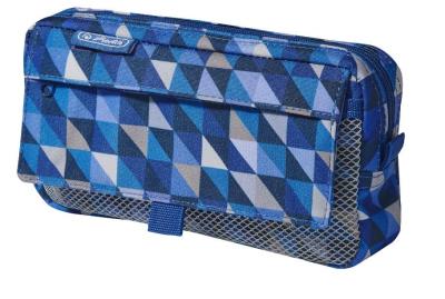 Opakowanie Piórnik kosmetyczka 2 kieszenie Geometric Blue