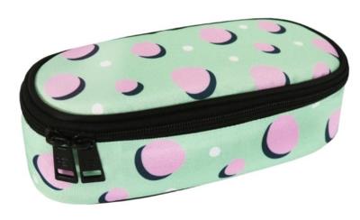 Okładka książki Piórnik miętowy różowe Kropki