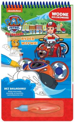 Okładka książki Psi patrol. Wodne kolorowanie. Ryder wzywa!
