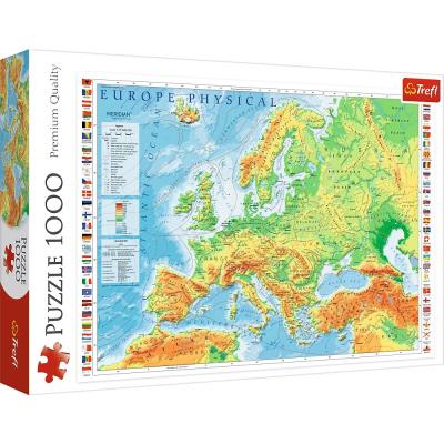 Puzzle 1000 Mapa fizyczna Europy TREFL. Wydawca: Trefl. SmakLiter.pl Opakowanie Puzzle 1000 Mapa fizyczna Europy TREFL