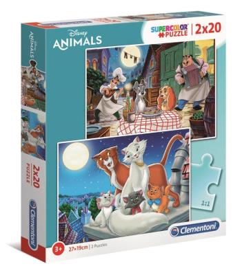 Opakowanie Puzzle 2 x 20 el super kolor disney animals 24764