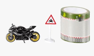 Siku 16 - Zestaw motocykl + taśma S1601. Wydawca: Siku. SmakLiter.pl Opakowanie Siku 16 - Zestaw motocykl + taśma S1601