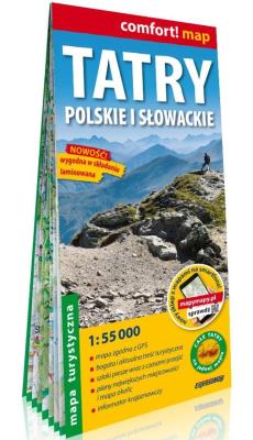 Okładka książki Tatry polskie i słowackie; laminowana mapa turystyczna 1:55 000