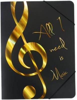 Opakowanie Teczka - All I Need Is Music złota