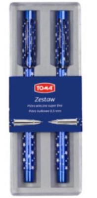 Opakowanie Zestaw pióro kulkowe + wieczne w gwiazdki TOMA