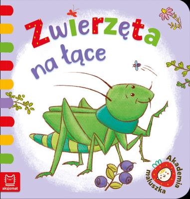 Zwierzęta na łące. Akademia maluszka. Autor: Podgórska Anna. SmakLiter.pl Okładka książki Zwierzęta na łące. Akademia maluszka