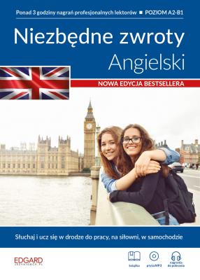 Angielski. Niezbędne zwroty. Poziom A2-B1 + MP3. Autor: Bero Jakub, Katarzyna Wiśniewska. SmakLiter.pl Okładka książki Angielski. Niezbędne zwroty. Poziom A2-B1 + MP3