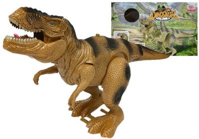 Dinozaur Tyranozaur Rex Na Baterie Brązowy. Wydawca: Lean Toys. SmakLiter.pl Opakowanie Dinozaur Tyranozaur Rex Na Baterie Brązowy