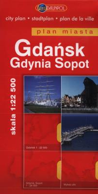 Gdańsk Gdynia Sopot Plan miasta 1:22 5000. Autor: Opracowanie zbiorowe. SmakLiter.pl Okładka książki Gdańsk Gdynia Sopot Plan miasta 1:22 5000