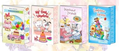 Opakowanie Karnet B6 brokat z margin. Urodziny (10szt) MIX