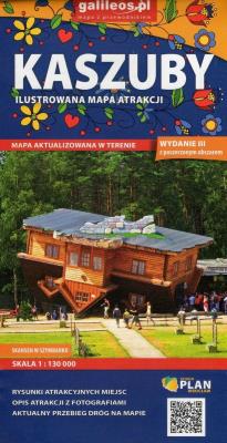 Kaszuby. Ilustrowana mapa atrakcji 1:130 000. Autor: Opracowanie zbiorowe. SmakLiter.pl Okładka książki Kaszuby. Ilustrowana mapa atrakcji 1:130 000