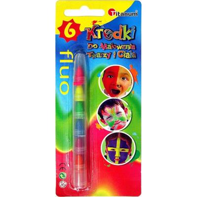 Opakowanie Kredki do malowania twarzy fluo 6 kolorów