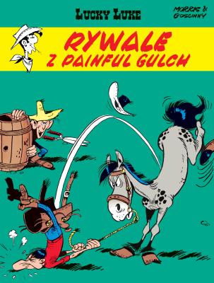 Lucky Luke T.19 Rywale z Painful Gulch. Autor: René Goscinny. SmakLiter.pl Okładka książki Lucky Luke T.19 Rywale z Painful Gulch