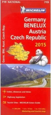 Niemcy, Benelux, Austria, Czechy / Germany, Benelux 2015. Mapa Michelin. Autor: Opracowanie zbiorowe. SmakLiter.pl Okładka książki Niemcy, Benelux, Austria, Czechy / Germany, Benelux 2015. Mapa Michelin