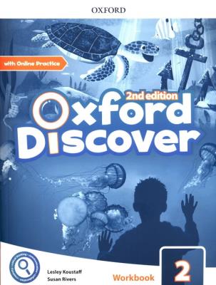 Oxford Discover 2 WB + online practice w.2020. Autor: Lesley Koustaff, Susan Rivers. SmakLiter.pl Okładka książki Oxford Discover 2 WB + online practice w.2020