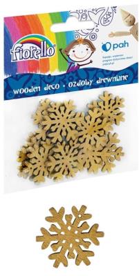Ozdoby drewniane śnieżynka 10szt FIORELLO. Wydawca: Fiorello. SmakLiter.pl Opakowanie Ozdoby drewniane śnieżynka 10szt FIORELLO