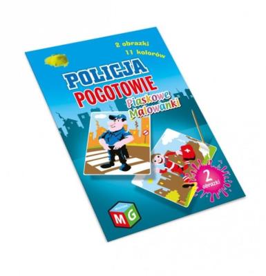 Piaskowe malowanki Policja Pogotowie. Wydawca: MULTIGRA. SmakLiter.pl Opakowanie Piaskowe malowanki Policja Pogotowie