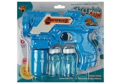 Pistolet na bańki mydlane 3 lufy dźwięk światła i dźwięk. Wydawca: Lean Toys. SmakLiter.pl Opakowanie Pistolet na bańki mydlane 3 lufy dźwięk światła i dźwięk