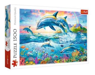 Opakowanie Puzzle 1500 Rodzina delfinów TREFL