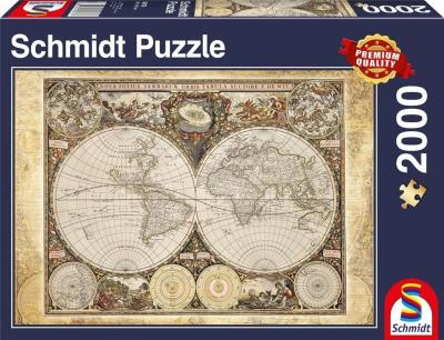 Puzzle PQ 2000 Historyczna mapa świata G3. Wydawca: Schmidt. SmakLiter.pl Opakowanie Puzzle PQ 2000 Historyczna mapa świata G3