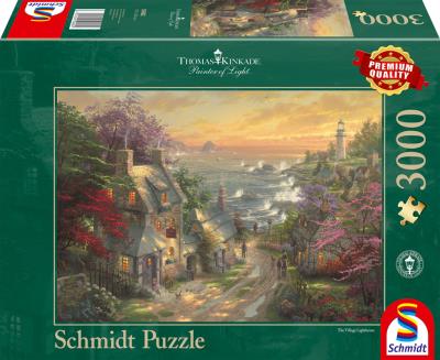 Puzzle PQ 3000 Wioska z latarnią morską w tle G3. Wydawca: Schmidt. SmakLiter.pl Opakowanie Puzzle PQ 3000 Wioska z latarnią morską w tle G3