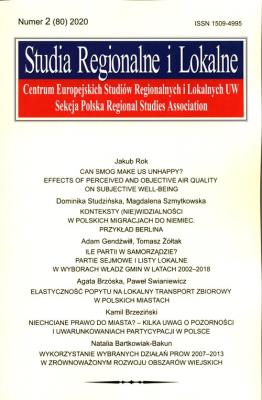Opakowanie Studia Regionalne i Lokalne 2020/2 (80)