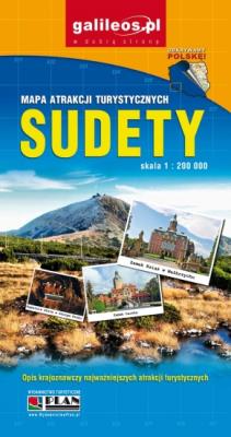 Sudety - mapa atrakcji turystycznych. Autor: Opracowanie zbiorowe. SmakLiter.pl Okładka książki Sudety - mapa atrakcji turystycznych