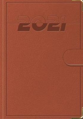 Opakowanie Terminarz 2021 B7 Lux z zapinką brązowy