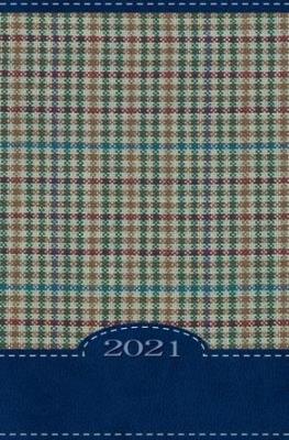 Opakowanie Terminarz 2021 B7 Mały Kolorowy Kratka niebieska