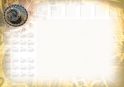 Opakowanie Terminarz Planer 2021 A2 z listwą MiP Zegar