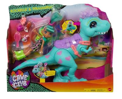 Opakowanie Cave Club lalka Rockelle + Tyrasaurus