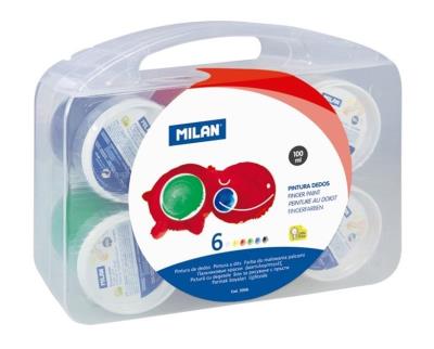Opakowanie Farby do malowania palcami 6 kolorów x 100ml MILAN