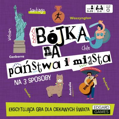 Gra karciana Bójka na państwa i miasta (2-4 graczy) (9-99 lat). Autor: Opracowanie zbiorowe. SmakLiter.pl Okładka książki Gra karciana Bójka na państwa i miasta (2-4 graczy) (9-99 lat)