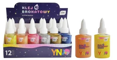 Klej brokatowy 3D 40g mix YNJ (12szt) NOSTER. Wydawca: Noster. SmakLiter.pl Opakowanie Klej brokatowy 3D 40g mix YNJ (12szt) NOSTER