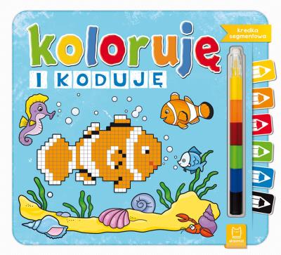 Koloruję i koduję. Kredka segmentowa. Autor: Joanna Podgórska-Rykała. SmakLiter.pl Okładka książki Koloruję i koduję. Kredka segmentowa