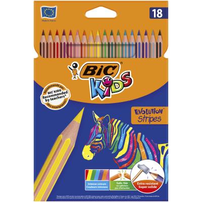 Opakowanie Kredki Eco Evolution Stripes 14+4 kolory BIC