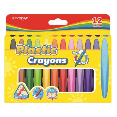 Opakowanie Kredki Keyroad woskowe Twin Tips trójkątne 12 kolorów