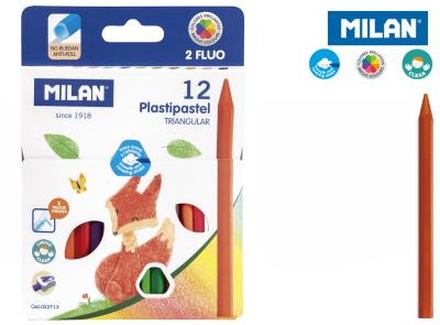 Opakowanie Kredki świecowe Pastipastel trójkątne 12 kol MILAN