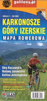 Mapa rowerowa - Karkonosze i góry Izerskie 1:50000. Autor: Opracowanie zbiorowe. SmakLiter.pl Okładka książki Mapa rowerowa - Karkonosze i góry Izerskie 1:50000