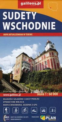 Mapa - Sudety Wschodnie 1:60 000. Autor: Opracowanie zbiorowe. SmakLiter.pl Okładka książki Mapa - Sudety Wschodnie 1:60 000